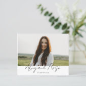 Modern Script 2023 3 Photo Afstudeerder Photo Card (Staand voorkant)