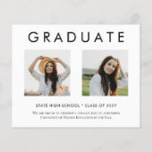 Modern Script 2023 3 Photo Afstudeerder Photo Card Flyer (Achterkant)