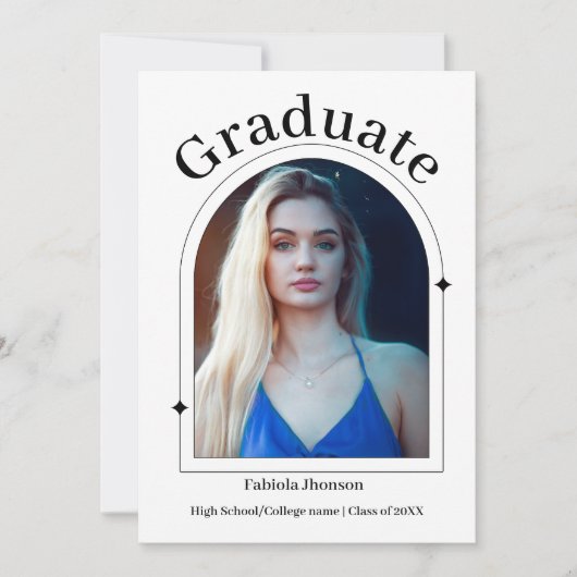 Modern script 2023 girl afstuderen aankondiging (Voorkant)