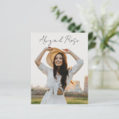 Modern Script 2023 Photo Afstudeerder Photo Card B (Staand voorkant)