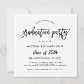 Modern script | 2024 Graduation Party Foto Terug Kaart (Voorkant)