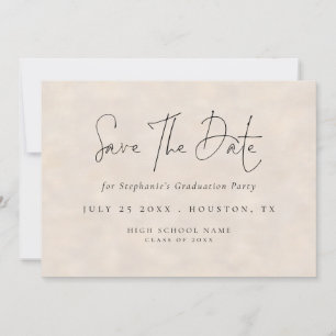 Modern Script 2025 Cream Texture Afstuderen Save The Date