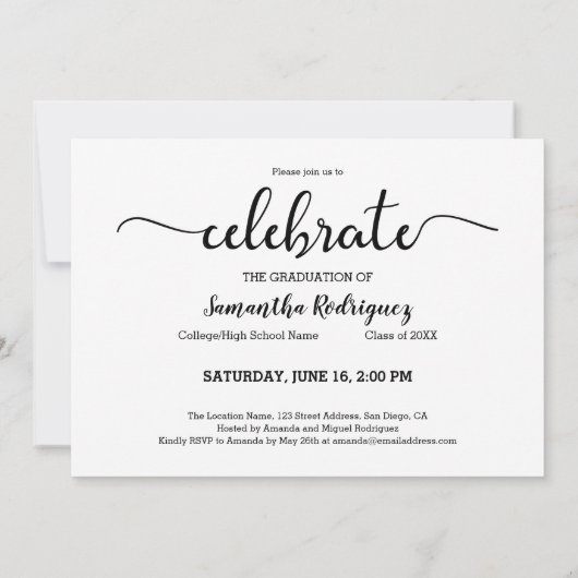 Modern Script 2025 fotoafstudeerfeest Kaart (Achterkant)