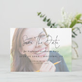 Modern Script 2025 Photo Light Overlay Afstuderen Save The Date (Staand voorkant)