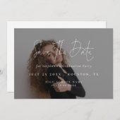 Modern Script 2025 Photo Overlay Afstuderen Save The Date (Voorkant / Achterkant)