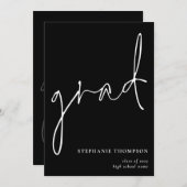 Modern Script 2025 Zwart Afstuderen Aankondiging (Voorkant / Achterkant)