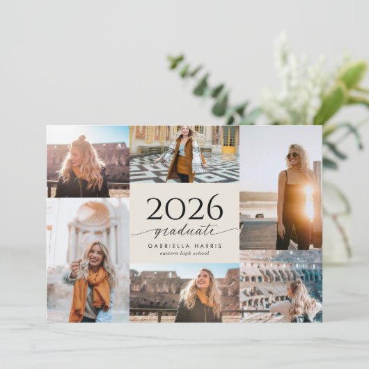 Modern Script 2026 Graduation  Kaart (Staand voorkant)