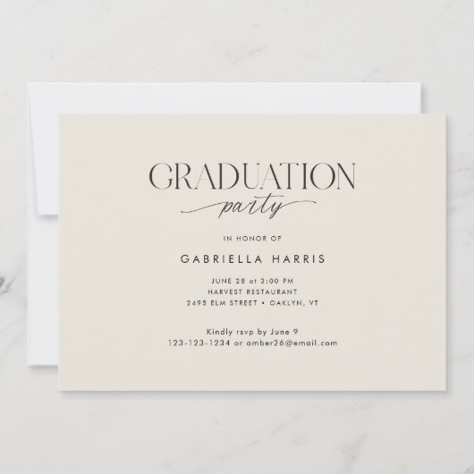 Modern Script 2026 Graduation  Kaart (Achterkant)
