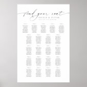 Modern Script 21 Tafels Welkom Zitplaatsenkaart Poster (Voorkant)