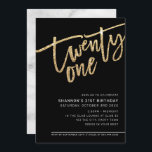 MODERN SCRIPT 21e partij goud glitter zwart Kaart<br><div class="desc">door kat massard >> https://linktr.ee/simplysweetpaperie <<<<<< A trendy, hand-briefed uitnodigingsontwerp voor uw 21ST BIRTHDAY - Ik heb de meeste leeftijden beschikbaar in winkel TIP:: 1. Om grafiek & doopvonten te veranderen/te bewegen en meer tekst toe te voegen - klik de "pas het"knoop aan. - - - - - - -...</div>