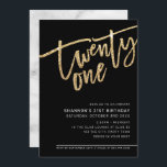 MODERN SCRIPT 21e partij goud glitter zwart Kaart<br><div class="desc">door kat massard >> https://linktr.ee/simplysweetpaperie <<<<<< A trendy, hand-briefed uitnodigingsontwerp voor uw 21ST BIRTHDAY - Ik heb de meeste leeftijden beschikbaar in winkel TIP:: 1. Om grafiek & doopvonten te veranderen/te bewegen en meer tekst toe te voegen - klik de "pas het"knoop aan. - - - - - - -...</div>
