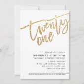 MODERN SCRIPT 21ste verjaardagsfeest gouden glitte Kaart (Voorkant)