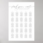 Modern Script 25 Tafels Welkom Zitplaats Chart Poster (Voorkant)