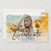 Modern Script 2 Foto Afstudeerfeest Kaart (Voorkant)