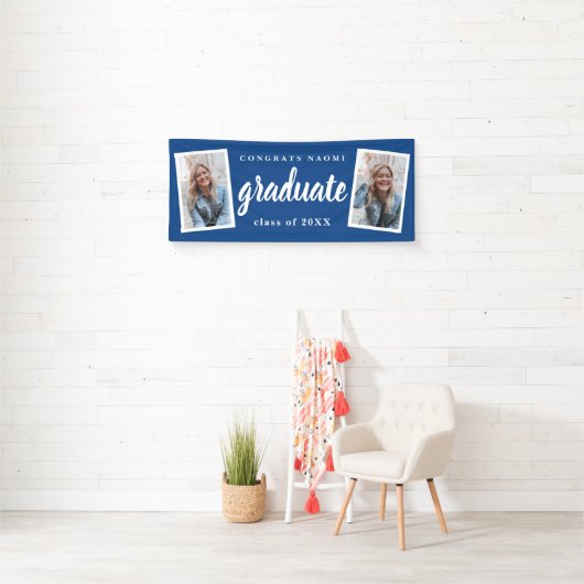 Modern Script 2 Foto Afstudeerfeest Spandoek (Insitu)