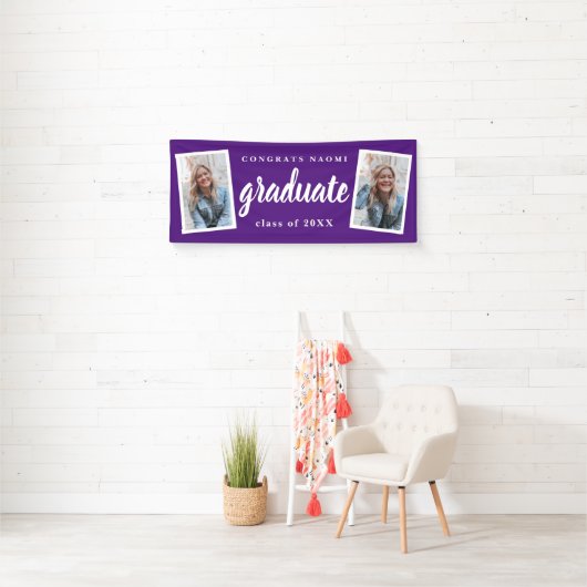 Modern Script 2 Foto Afstudeerfeest Spandoek (Insitu)