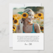 Modern Script 2 Foto Afstuderen Bedankkaart (Achterkant)