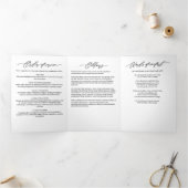 Modern Script 2-foto begrafenis / gedenkteken Drieluik Programma (Binnen)