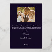 Modern script 2 foto bruiloft bedankt je kaart (Achterkant)