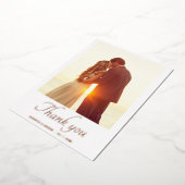 Modern script 2 foto bruiloft bedankt je kaart (Gedraaid)