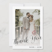 Modern script 2-foto bruiloft - Hartelijk dank Bedankkaart (Voorkant)