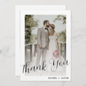 Modern script 2-foto bruiloft - Hartelijk dank Bedankkaart (Voorkant / Achterkant)