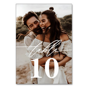 Modern Script 2-foto bruiloft Kaart