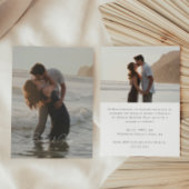 Modern Script 2-foto Elopement bruiloft receptie Kaart