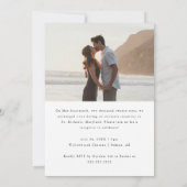 Modern Script 2-foto Elopement bruiloft receptie Kaart (Achterkant)