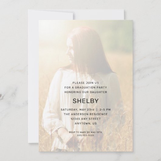 Modern script 2 Foto Verticaal Afstuderen Kaart (Achterkant)