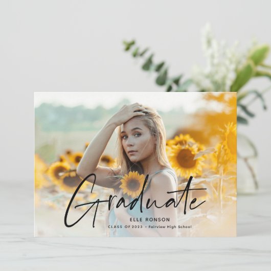 Modern script 2 Fotogradatie Partij Kaart (Staand voorkant)