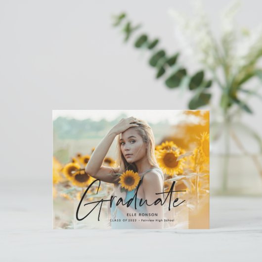 Modern script 2 Fotogradatie Partij Uitnodiging Briefkaart (Staand voorkant)