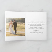 Modern script 2 foto's bruiloft bedankt kaart (Binnen)