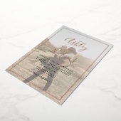 Modern script 2 foto's bruiloft geometrisch lijst folie uitnodiging (Gedraaid)