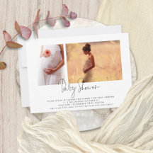 Modern script 2 Foto's Genderneutraal Baby shower