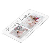 Modern Script 2 Foto's voor vrolijk kerstfeest Magneet (Linkerzijde)