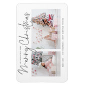 Modern Script 2 Foto's voor vrolijk kerstfeest Magneet (Verticaal)