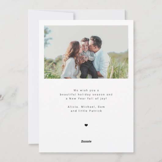 Modern script 2 foto's Vrolijk kerstfeest Feestdagenkaart (Achterkant)