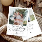 Modern script 2 foto's Vrolijk kerstfeest Feestdagenkaart