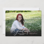 Modern script 2 Horizontaal foto Afstuderen Kaart (Voorkant)