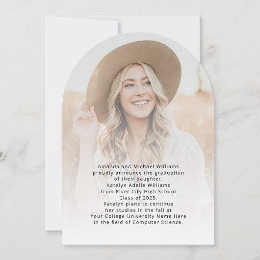 Modern Script 2 Photo Afstuderen aangekondigd Kaart (Achterkant)