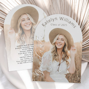 Modern Script 2 Photo Afstuderen aangekondigd Kaart