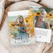 Modern Script 2 Photo Afstuderen Bedankkaart