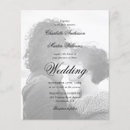 Modern Script 2 Photo Budget Huwelijksuitnodiging