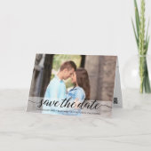 Modern Script 2 Verloving Foto's Eenvoudig Aangepa Aankondiging (Voorkant)