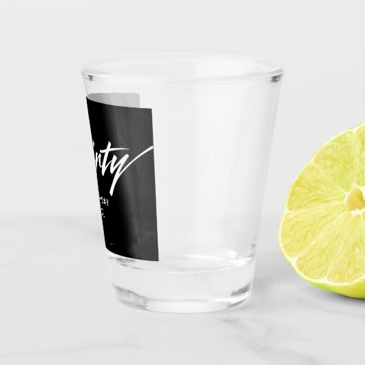 Modern Script 30e verjaardagsfeest Shot Glas (Rechts)