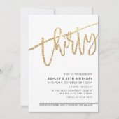 MODERN SCRIPT 30ste verjaardagsfeest gouden glitte Kaart (Voorkant)