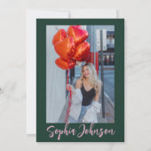 Modern Script 30th Birthday Party Foto Kaart (Achterkant)