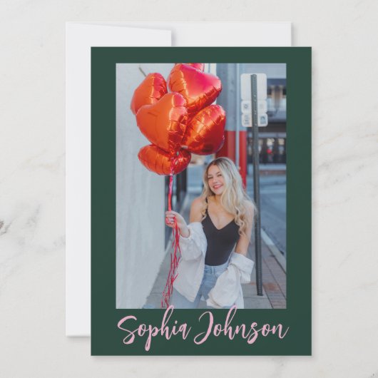 Modern Script 30th Birthday Party Foto Kaart (Achterkant)