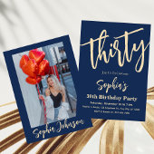 Modern Script 30th Birthday Party uitnodigingen